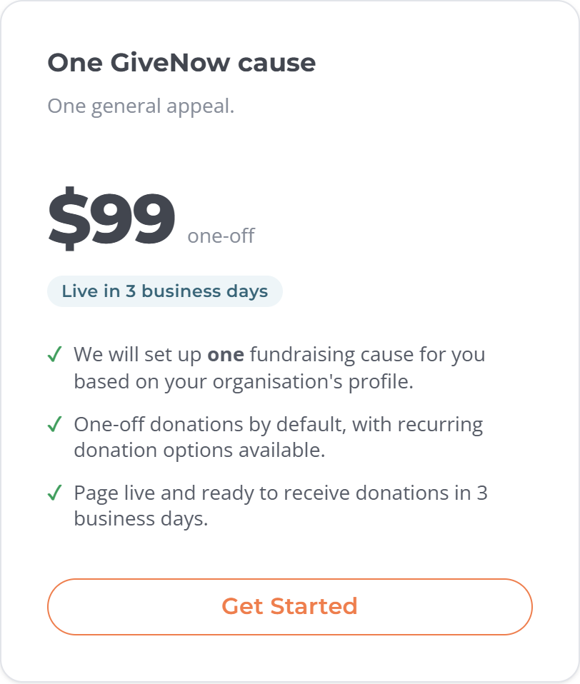 GiveNow can create one cause page for you for $99