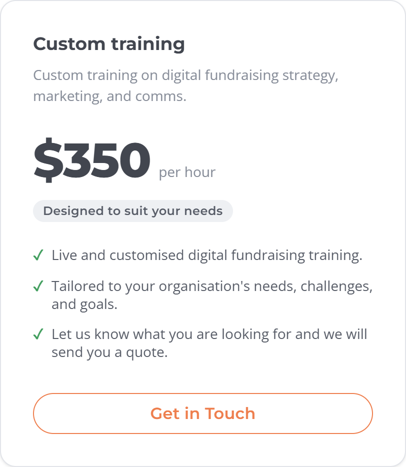 GiveNow offers custom digital fundraising training for $350/hr