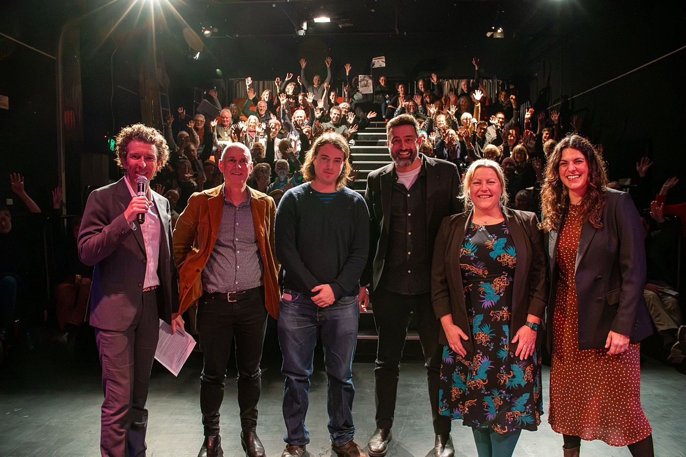 Panel line up from left Daniel Ziffer Mark Phillips Charlie Gill Ben Rodgers Claire Stuchbery and Ashlynne Mc Ghee