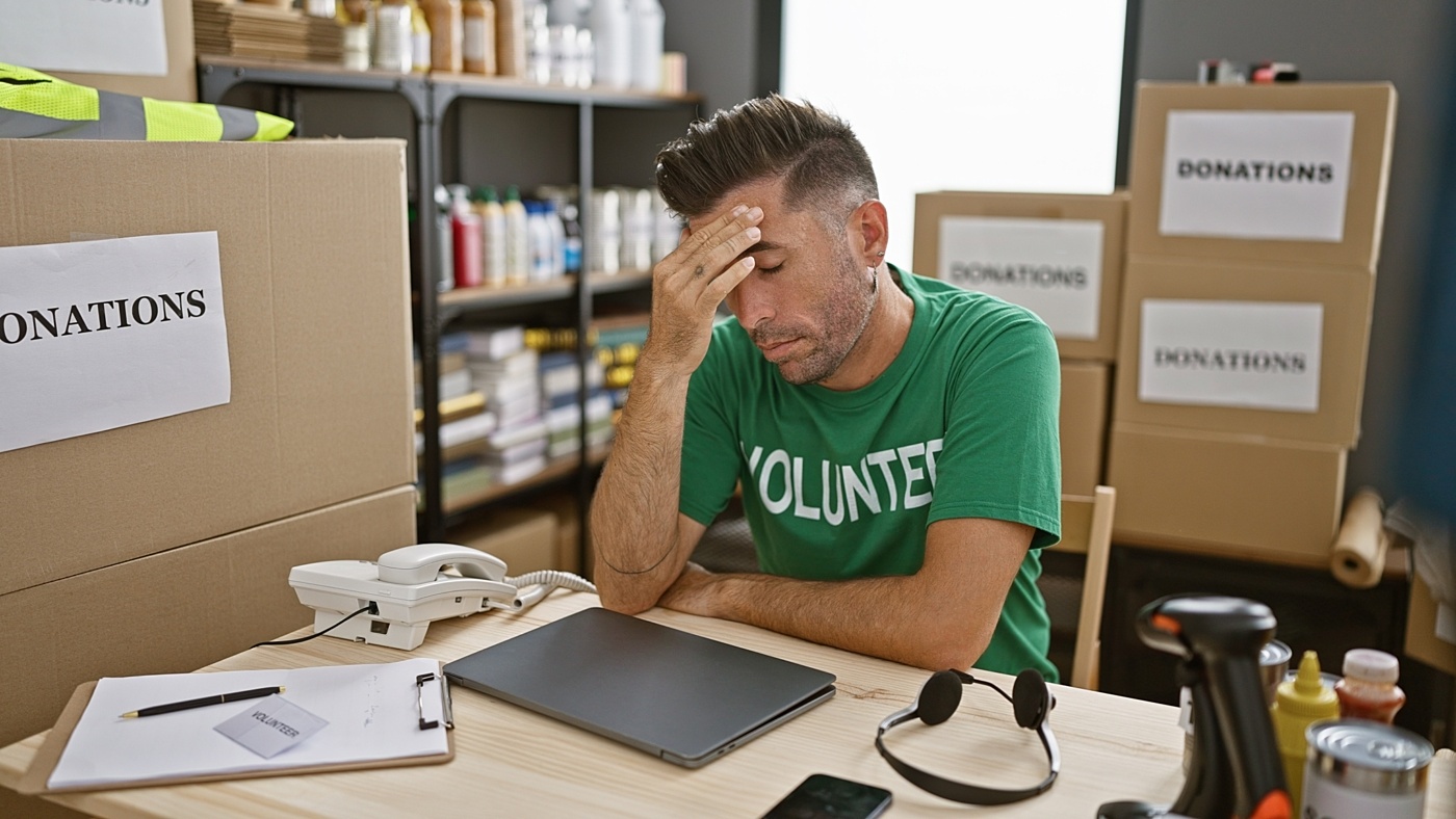Shutterstock stressed volunteer