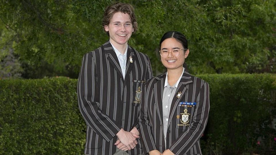 Haleena Nguyenwithfellow School Captain Tristan Bell Age17 Herald Sun