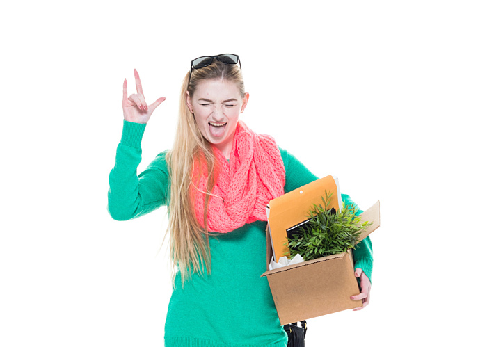 Job Quit happy i Stock 1067459330