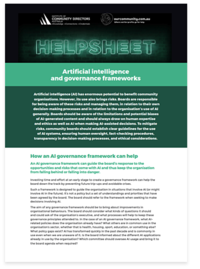 AI helpsheet cover