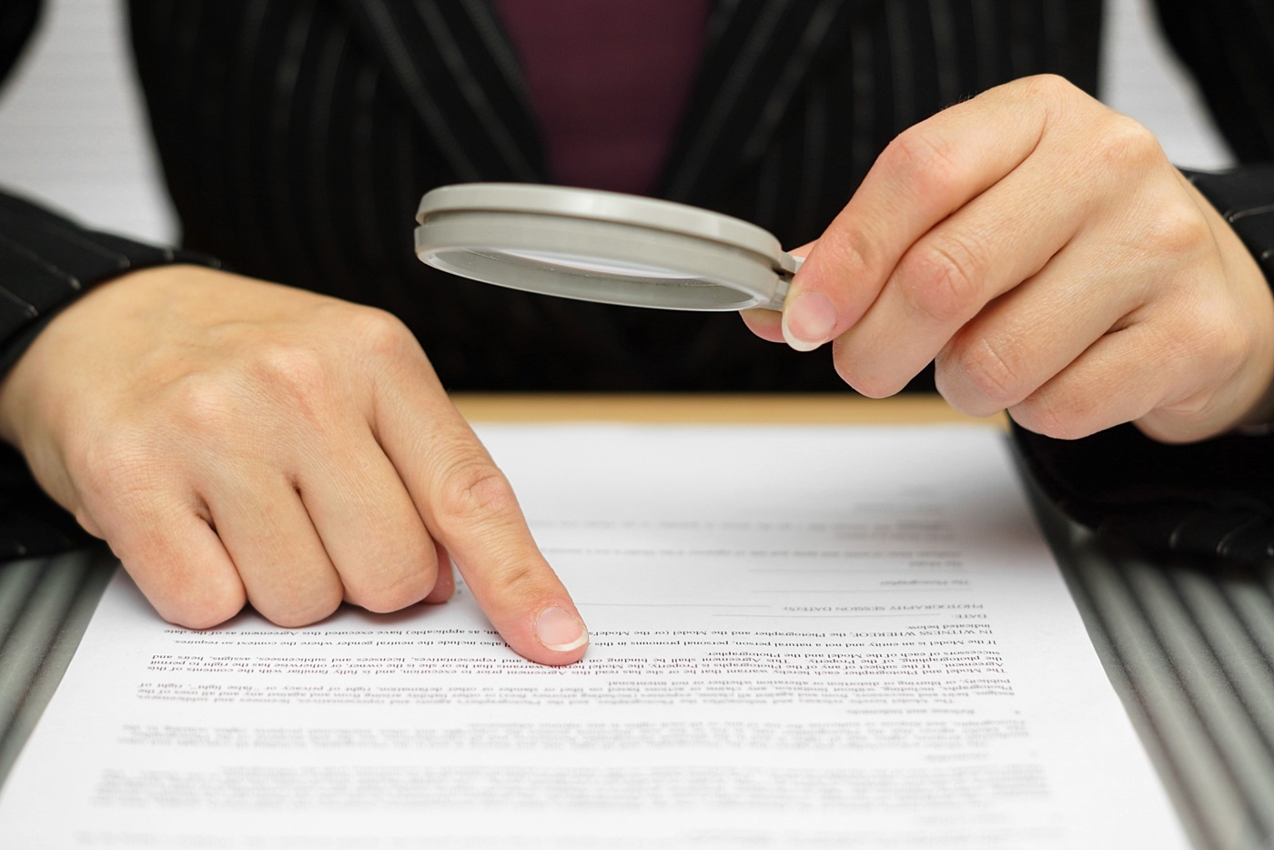 Magnifying glass transparency investigation