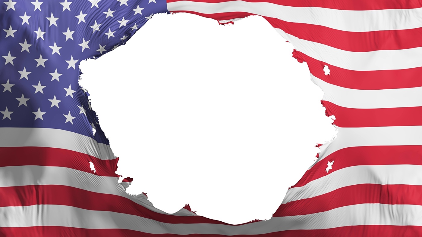 Tattered US flag